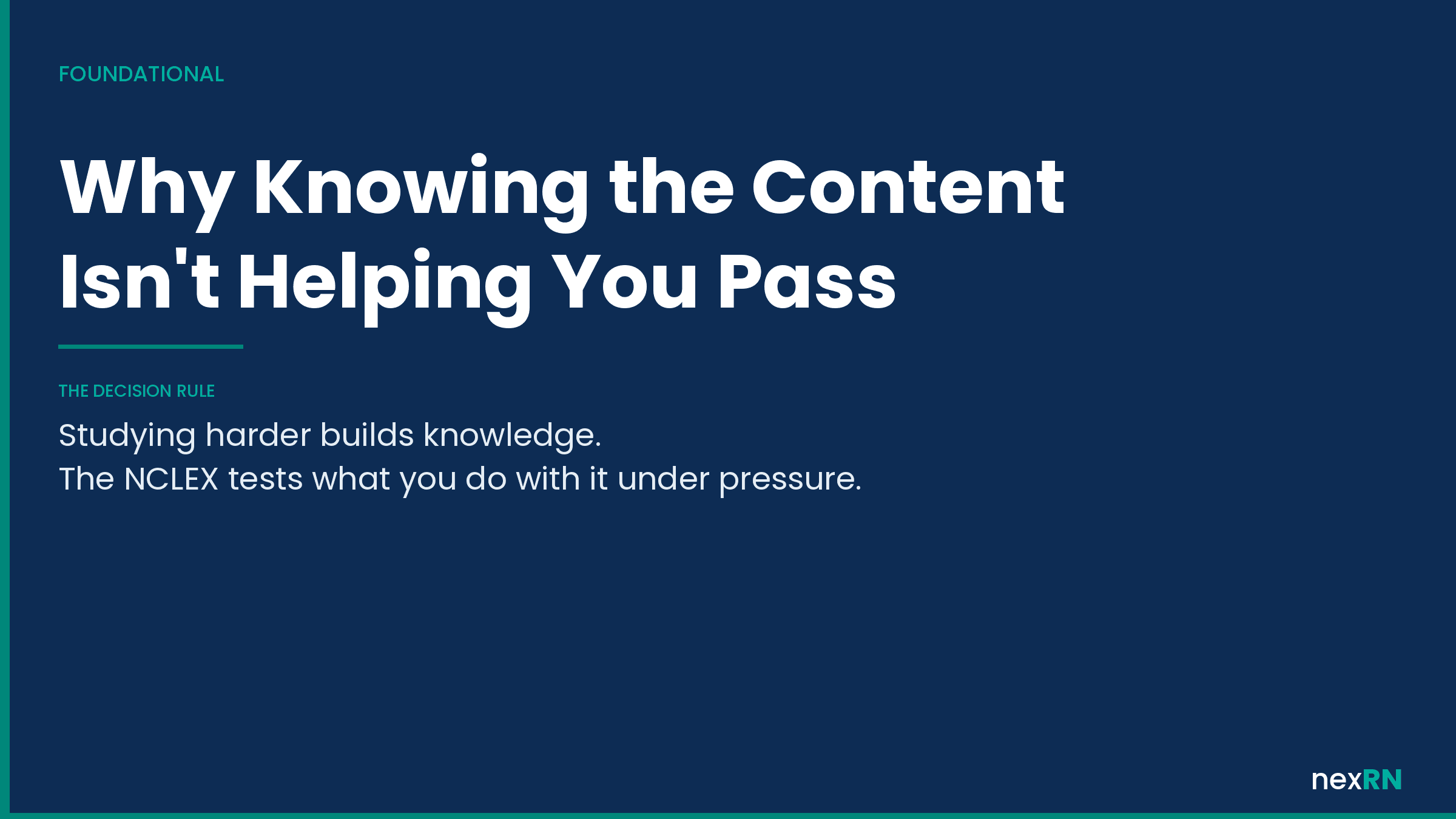 Why Knowing the Content Isn't Helping You Pass the NCLEX